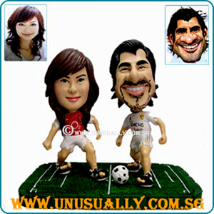 Custom 3D Caricature Football Couple Figurines